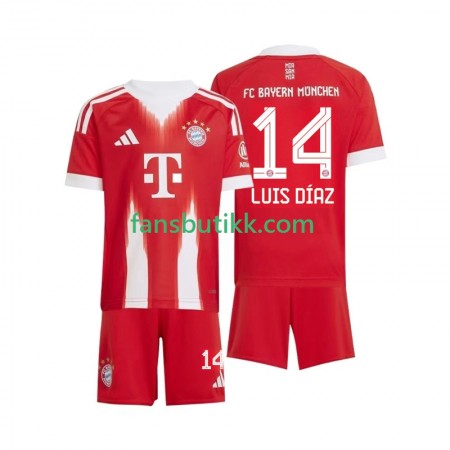 Fotballdrakt Bayern München Luis Diaz 14 Barn Hjemmetrøye 2025-2026 Kortermet